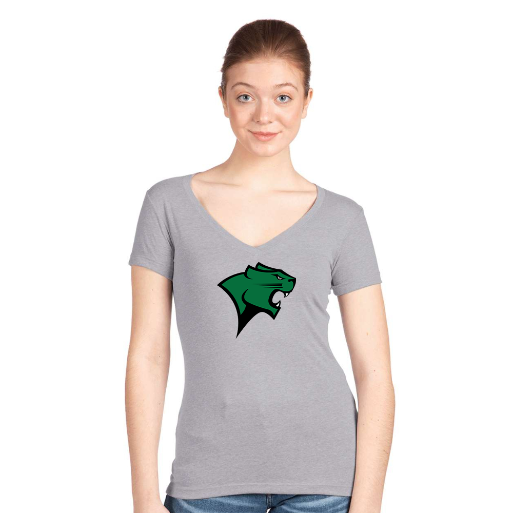 Women's Chicago State Cougars  Next Level V-Neck T-Shirt