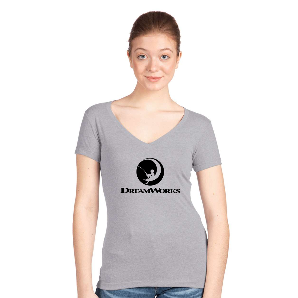 Women's Dreamworks  Next Level V-Neck T-Shirt
