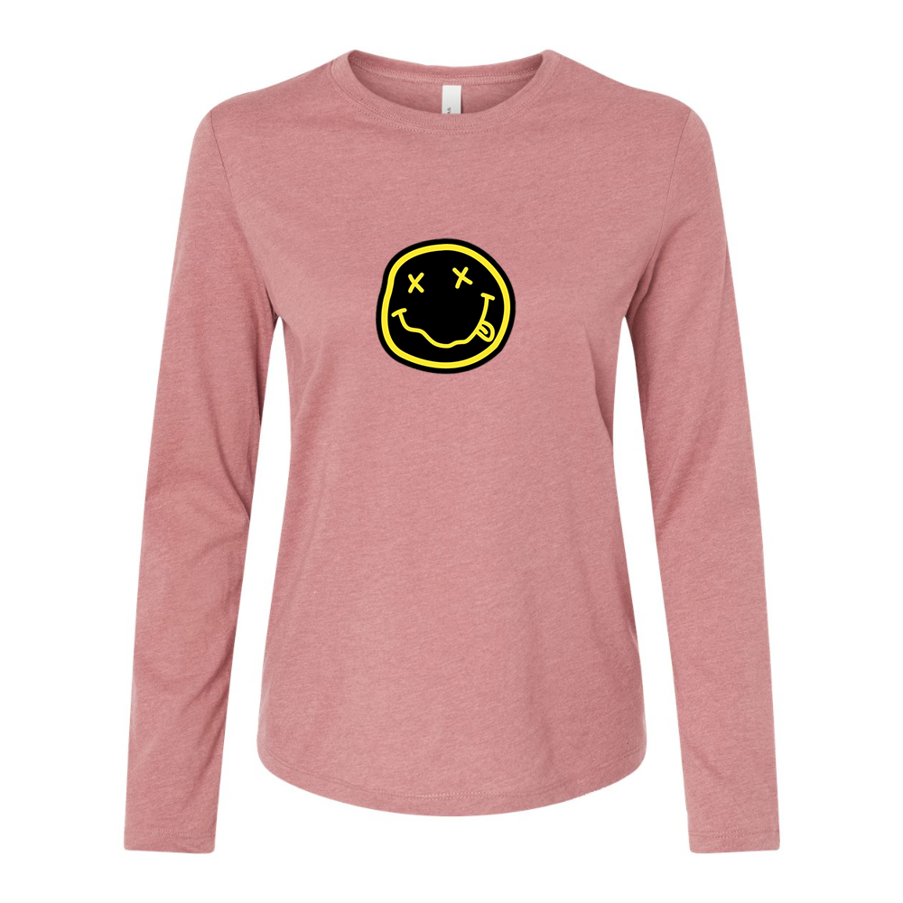 BELLA CANVAS Nirvana Yellow and Black Face Jersey Long Sleeve Tee