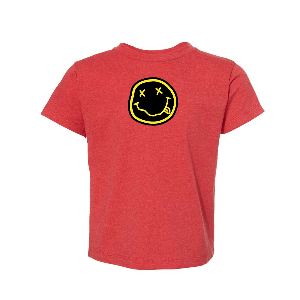 Nirvana Yellow and Black Face BELLA  CANVAS Toddler Jersey Tee