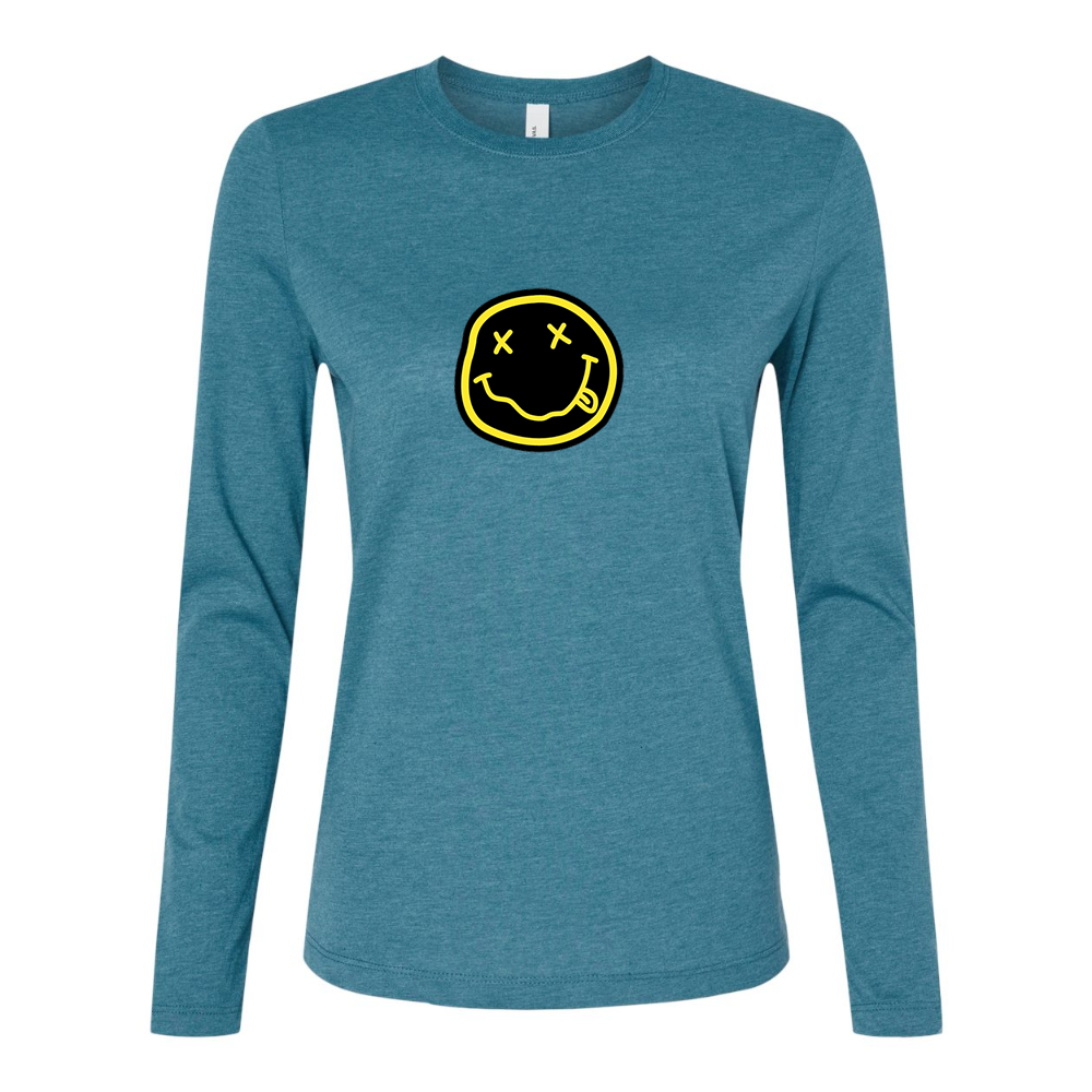 BELLA CANVAS Nirvana Yellow and Black Face Jersey Long Sleeve Tee