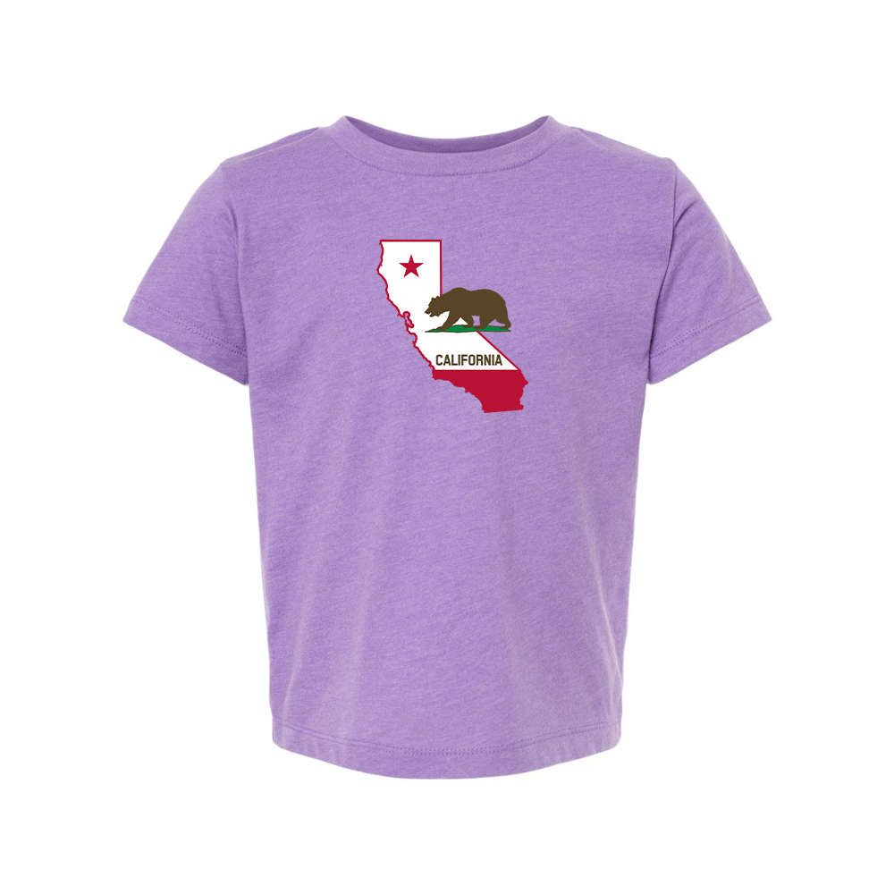 California Bear Map BELLA  CANVAS Toddler Jersey Tee