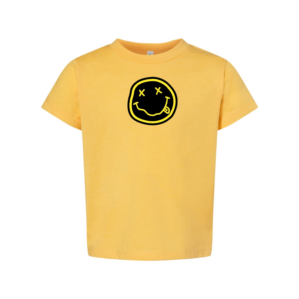 Nirvana Yellow and Black Face BELLA  CANVAS Toddler Jersey Tee