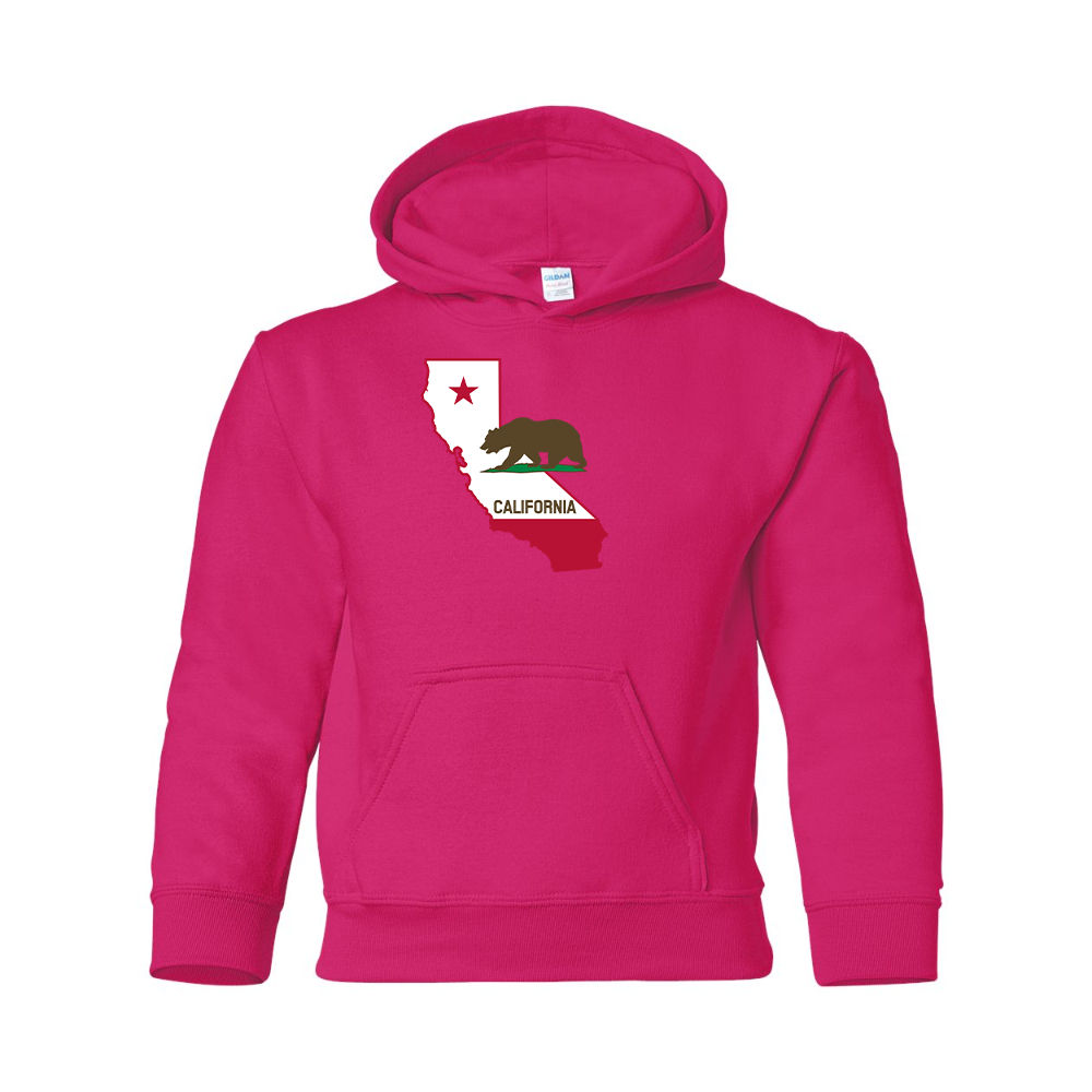 Youth  California Bear Map Gildan Heavy Blend  Hooded Sweatshirt