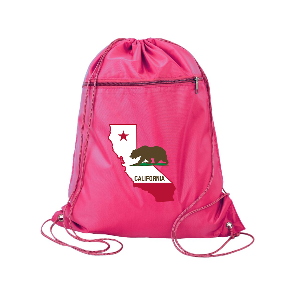 California Bear Map  Q-Tees - Polyester Cinchpack