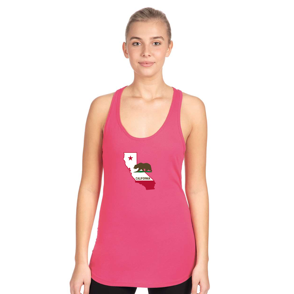 Women's  California Bear Map Next Level Ideal Racerback Tank