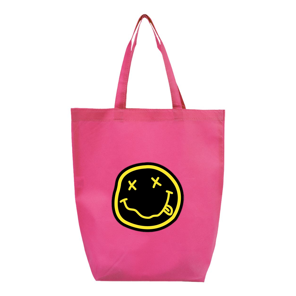 Nirvana Yellow and Black Face Q-Tees Non-Woven Gusset Bottom Tote
