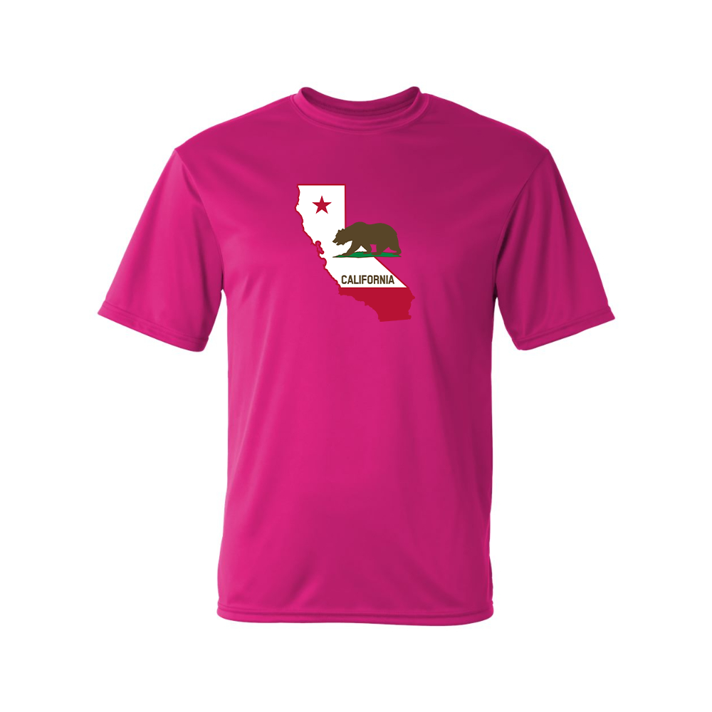 Men's California Bear Map  Performance T-Shirt