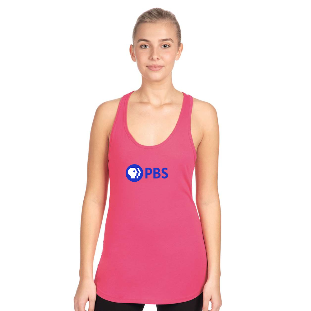 Women's PBS Blue  Next Level Ideal Racerback Tank