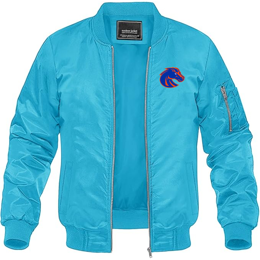 Men's Boise State Broncos  Lightweight Bomber Jacket Windbreaker Softshell Varsity Jacket Coat