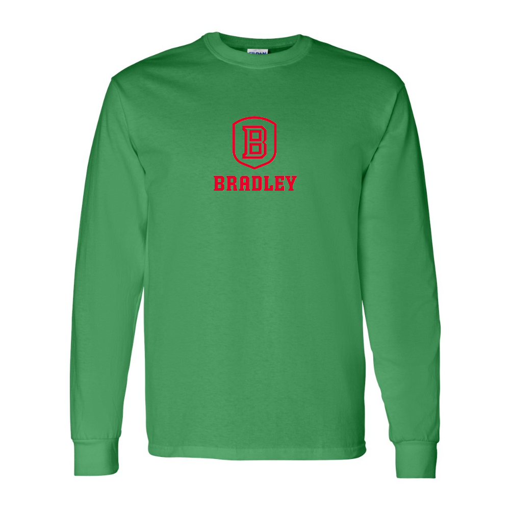 Men's Bradley Braves Gildan Heavy Cotton Long Sleeve T-Shirt
