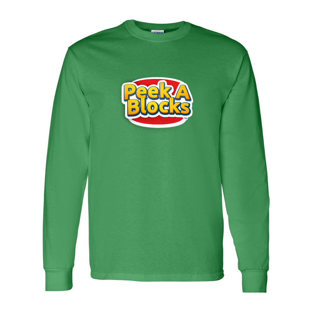 Men's Peek A Blocks Gildan Heavy Cotton Long Sleeve T-Shirt