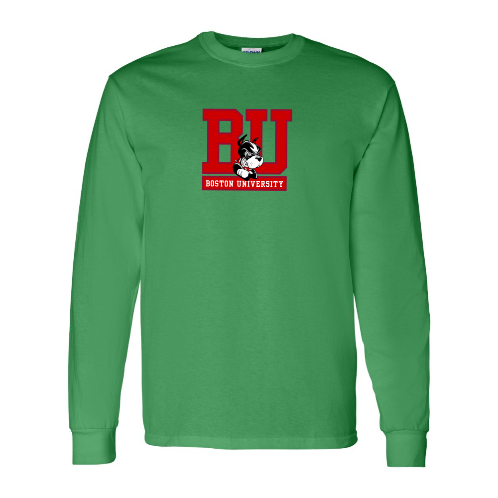 Men's Boston University Terriers Gildan Heavy Cotton Long Sleeve T-Shirt