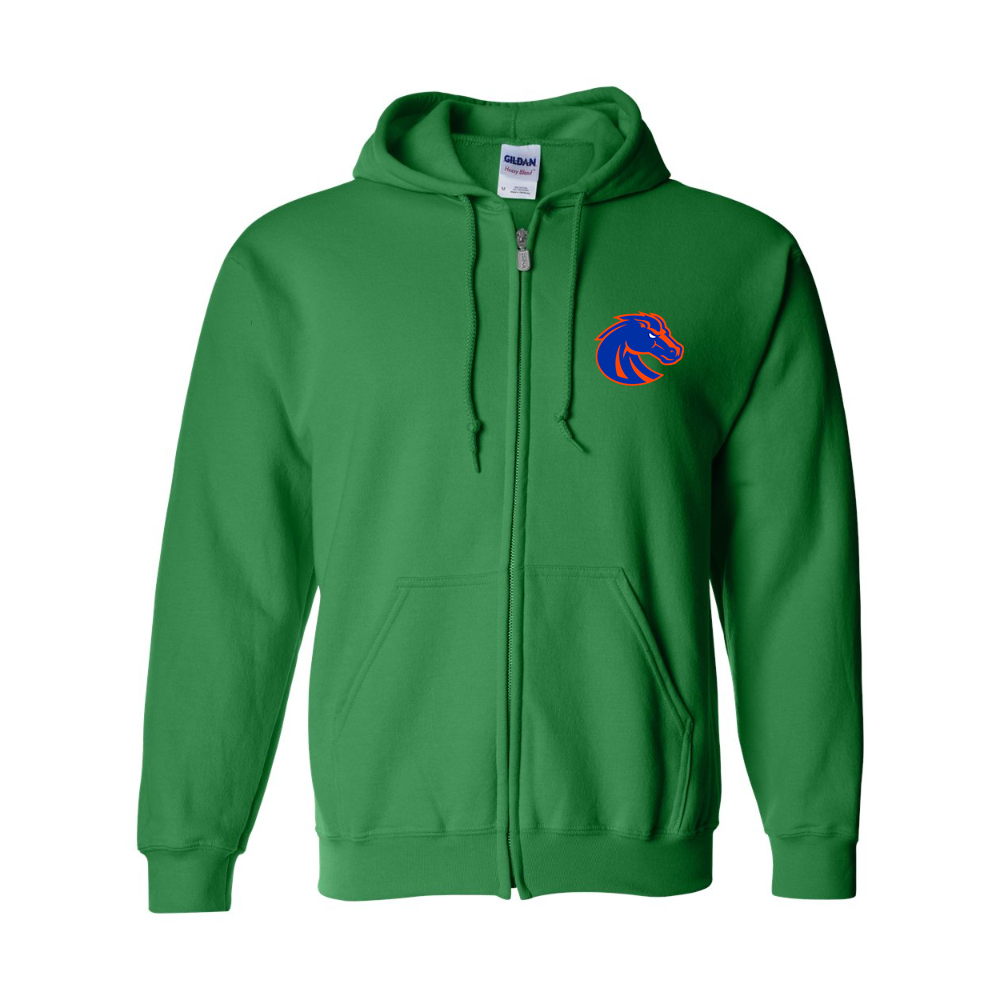 Men's Boise State Broncos   Gildan  Heavy Blend Full Zip Hooded Sweatshirt