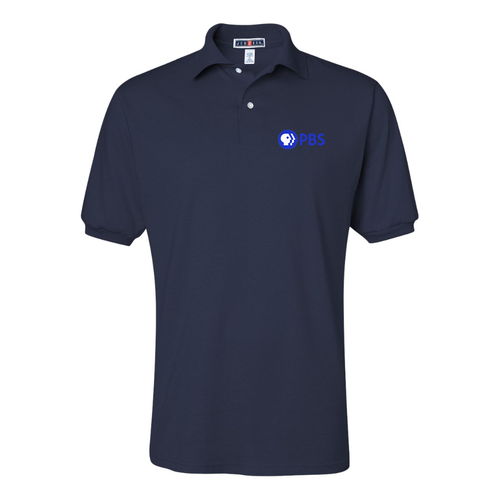 Men's  PBS Blue JERZEES  SpotShield polo