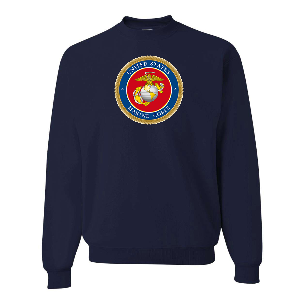 Men's  USMC Emblem JERZEES NuBlend Crewneck Sweatshirt