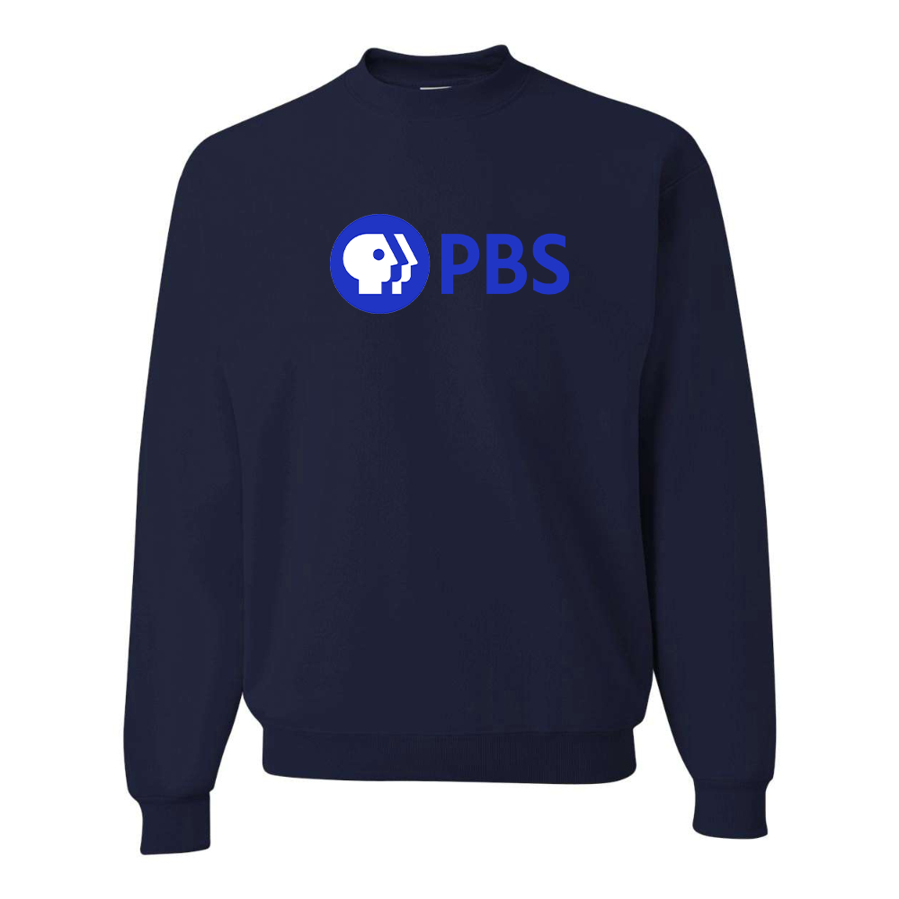 Men's  PBS Blue JERZEES NuBlend Crewneck Sweatshirt