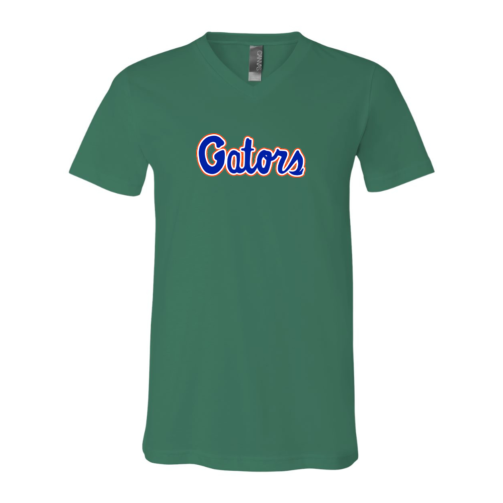 Florida Gators Script BELLA  CANVAS - Jersey V-Neck T-Shirt