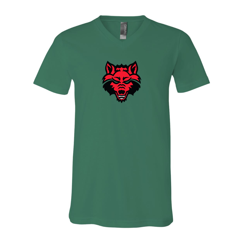 Arkansas State Red Wolves BELLA  CANVAS - Jersey V-Neck T-Shirt