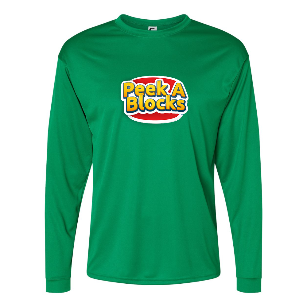 Men's Peek A Blocks  Performance Long Sleeve T-Shirt
