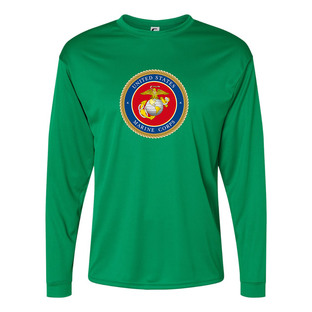 Men's  USMC Emblem Performance Long Sleeve T-Shirt