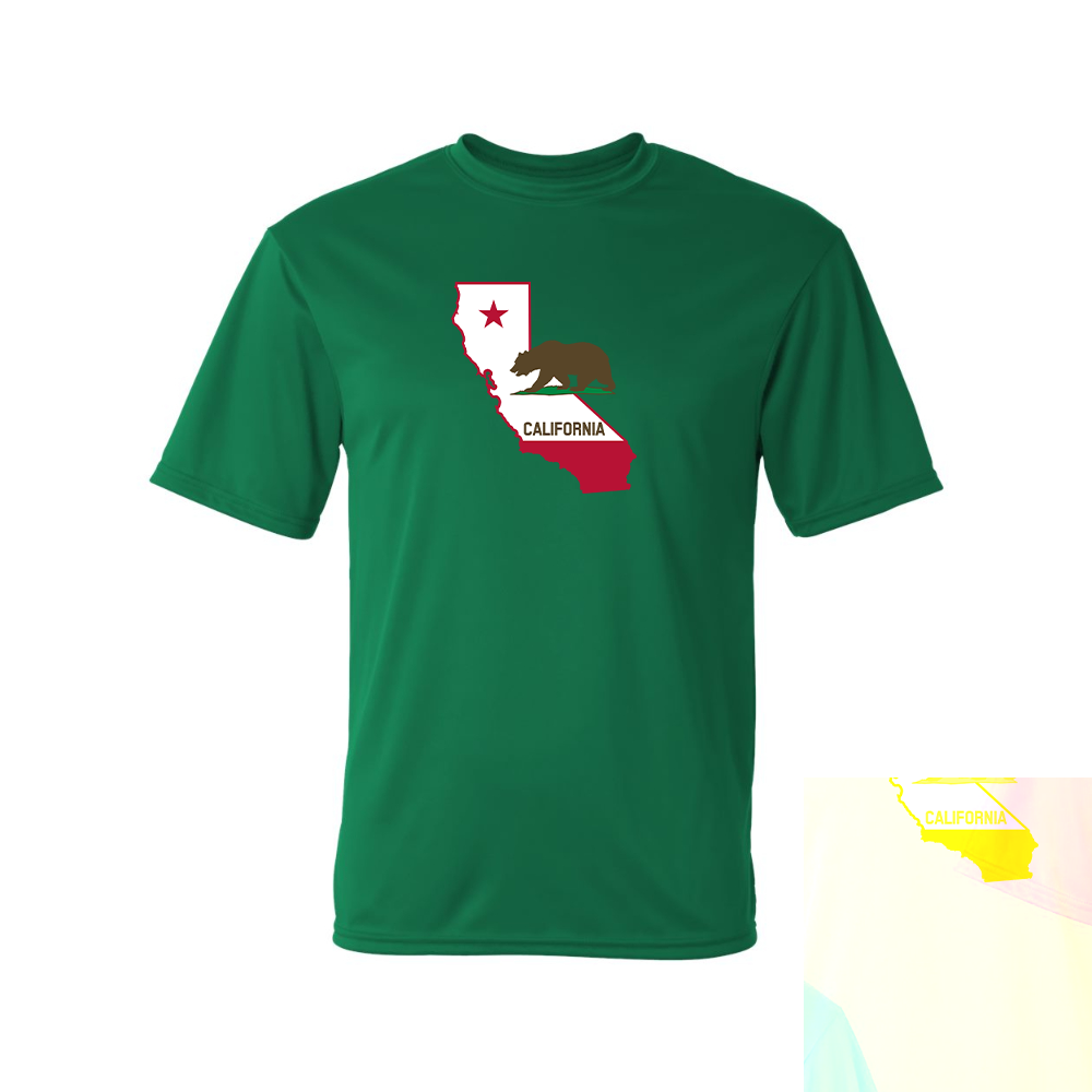 Men's California Bear Map  Performance T-Shirt
