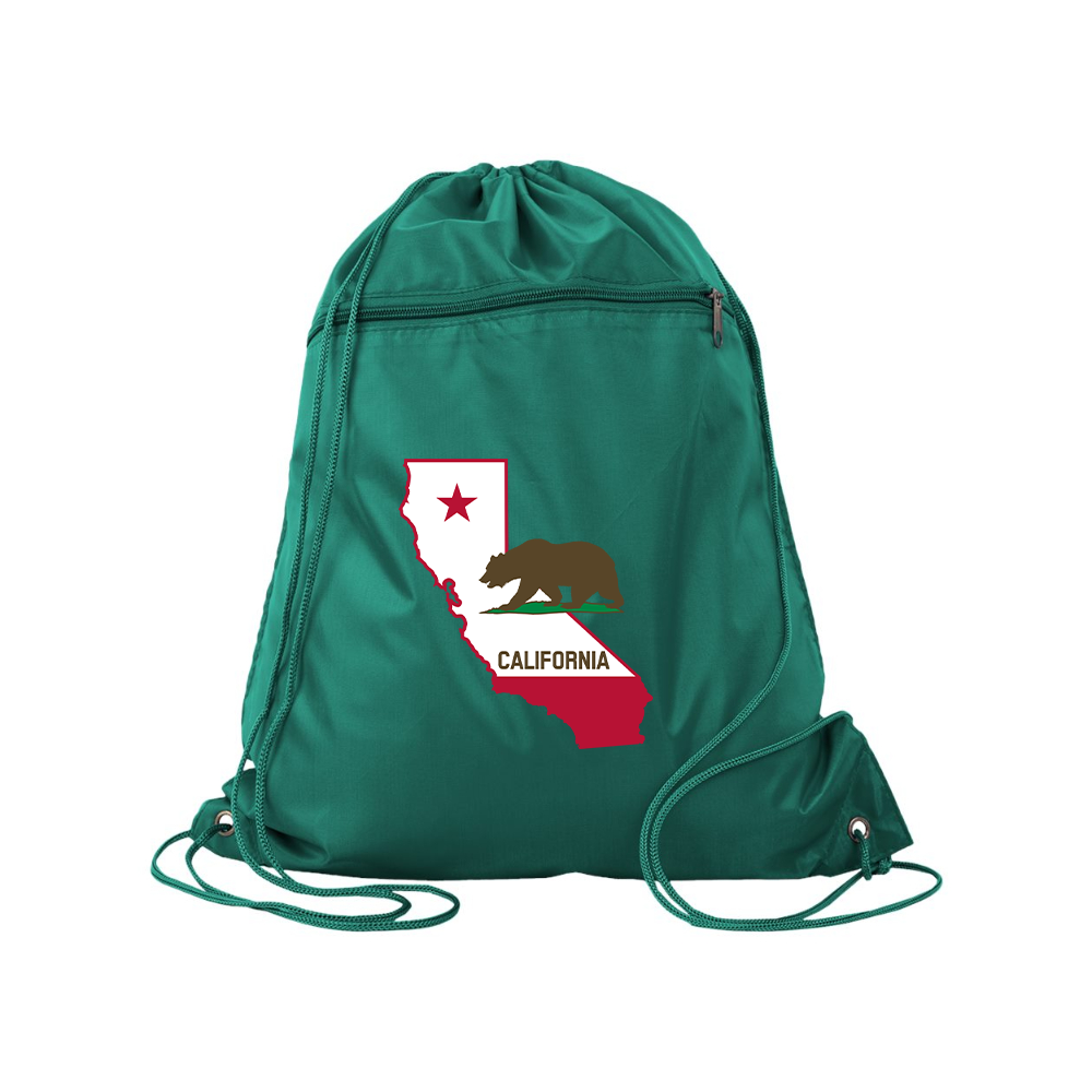 California Bear Map  Q-Tees - Polyester Cinchpack