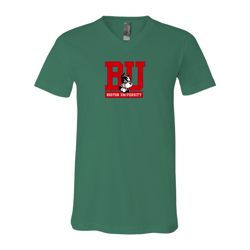 Boston University Terriers BELLA  CANVAS - Jersey V-Neck T-Shirt