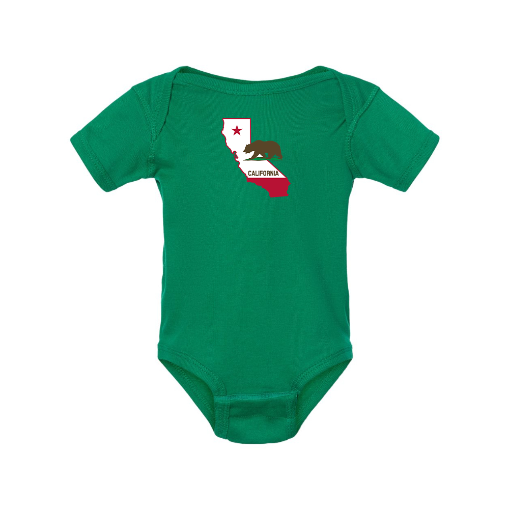 California Bear Map Rabbit Skins Infant Baby Rib Bodysuit