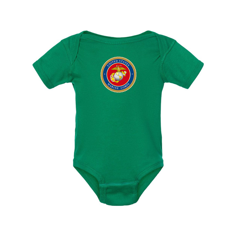 USMC Emblem Rabbit Skins Infant Baby Rib Bodysuit