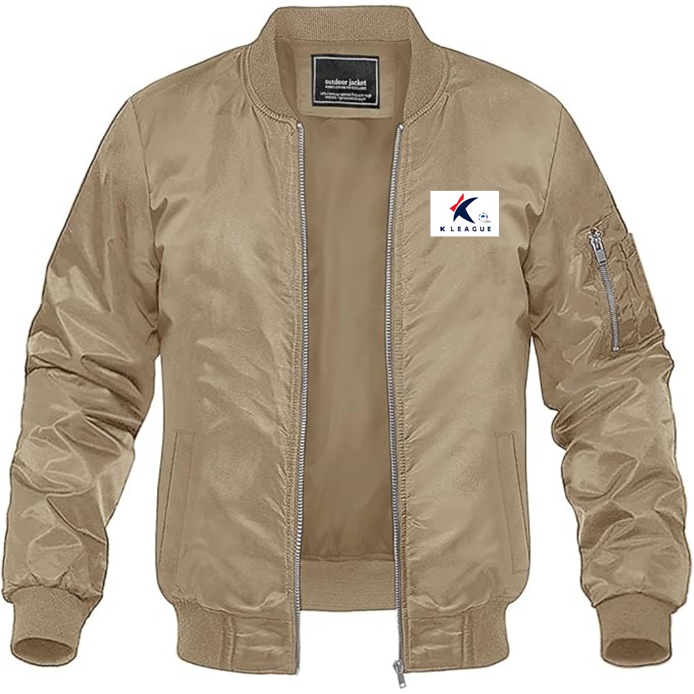 Men's  K League  Logo Lightweight Bomber Jacket Windbreaker Softshell Varsity Jacket Coat