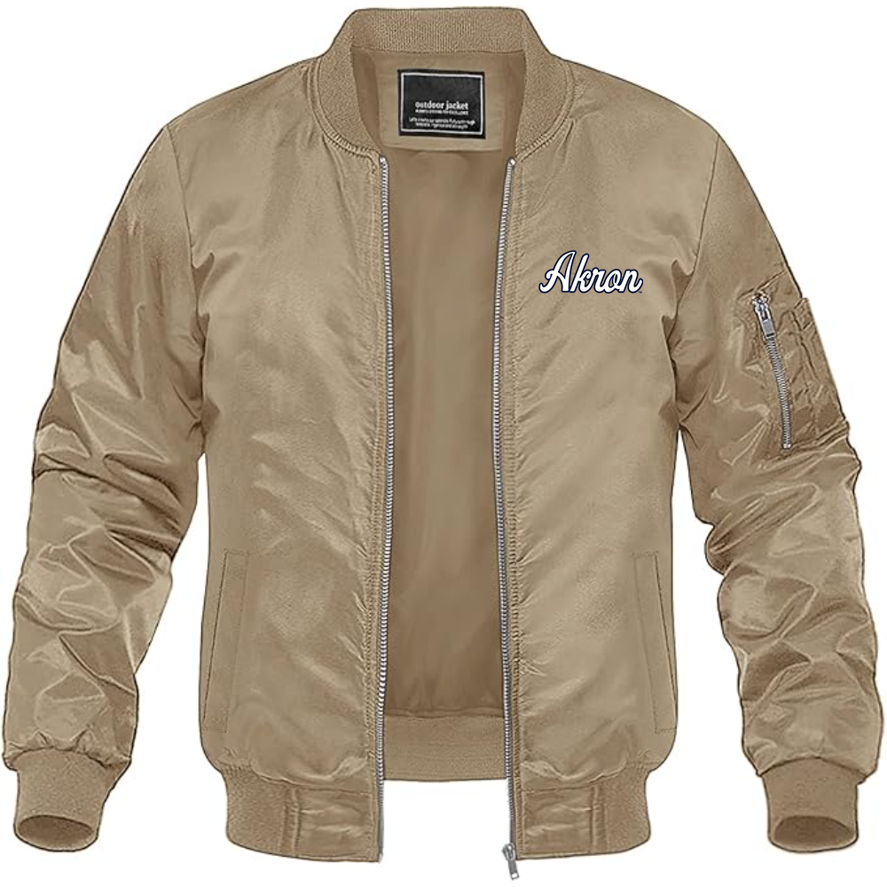 Men's Akron Zips  Lightweight Bomber Jacket Windbreaker Softshell Varsity Jacket Coat