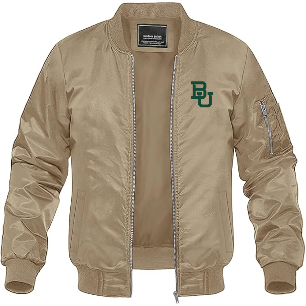 Men's  Baylor Bears Lightweight Bomber Jacket Windbreaker Softshell Varsity Jacket Coat