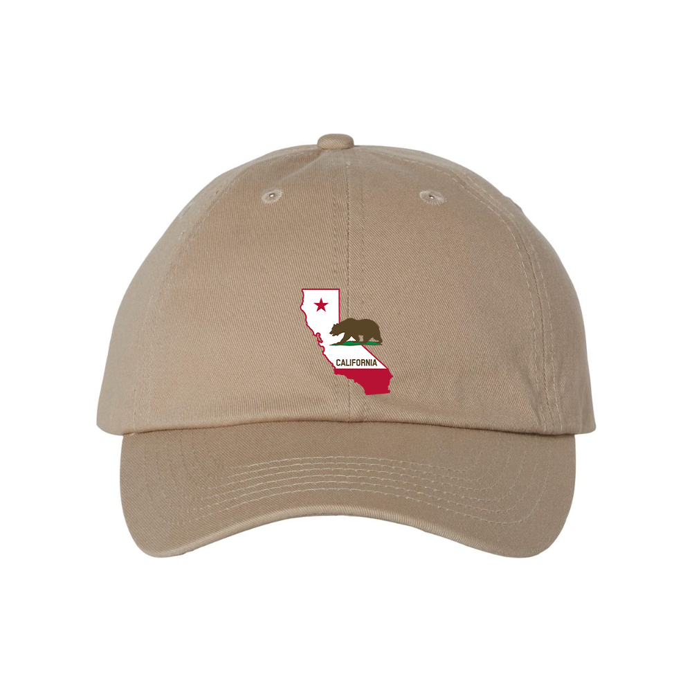California Bear Map Valucap Adult Bio-Washed Classic Dad Hat
