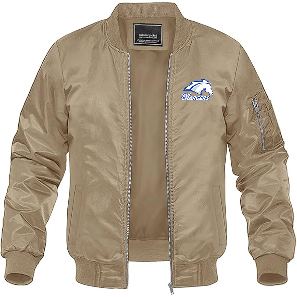 Men's Alabama Huntsville Chargers   Lightweight Bomber Jacket Windbreaker Softshell Varsity Jacket Coat