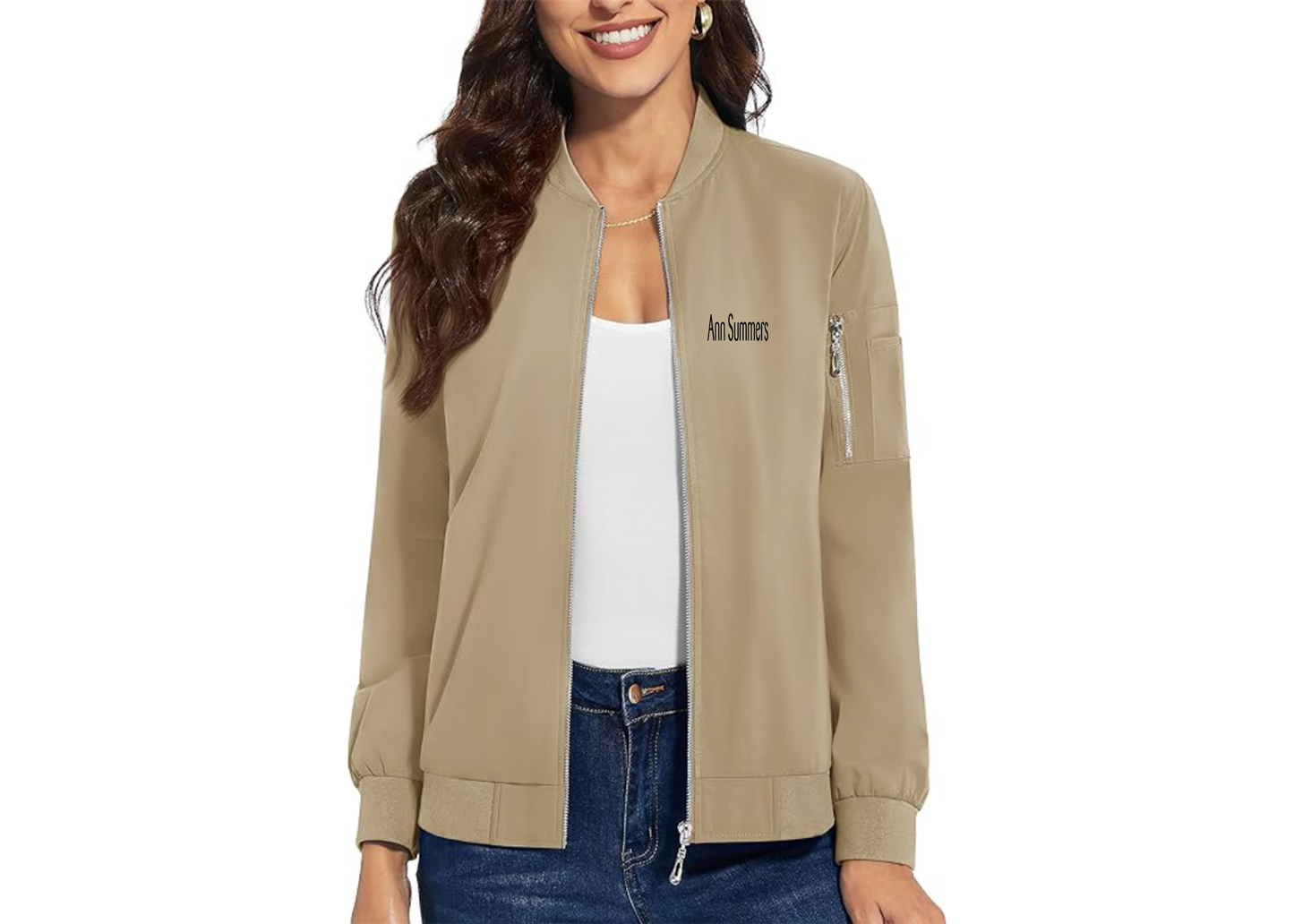 Women's Ann Summers Premium Bomber Jacket with Polished Detailing and Functional Sleeve Pocket Modern Luxury Outerwear
