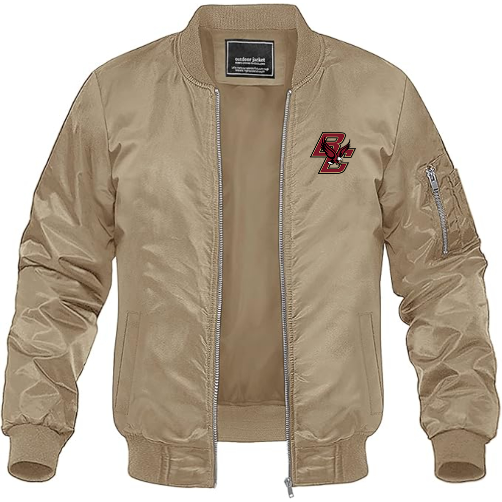 Men's Boston College Eagles  Lightweight Bomber Jacket Windbreaker Softshell Varsity Jacket Coat