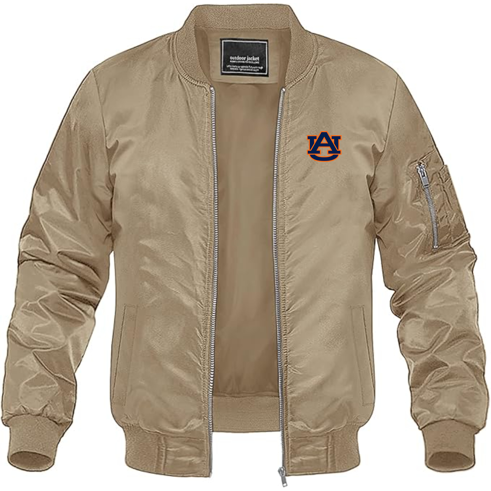 Men's  Auburn Tigers  Lightweight Bomber Jacket Windbreaker Softshell Varsity Jacket Coat
