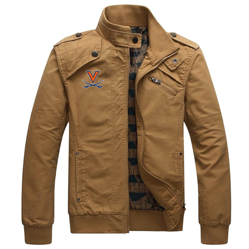 Men's (Design Here) Dwar Casual Washed Cotton Military Outdoor Jackets with Shoulder Straps