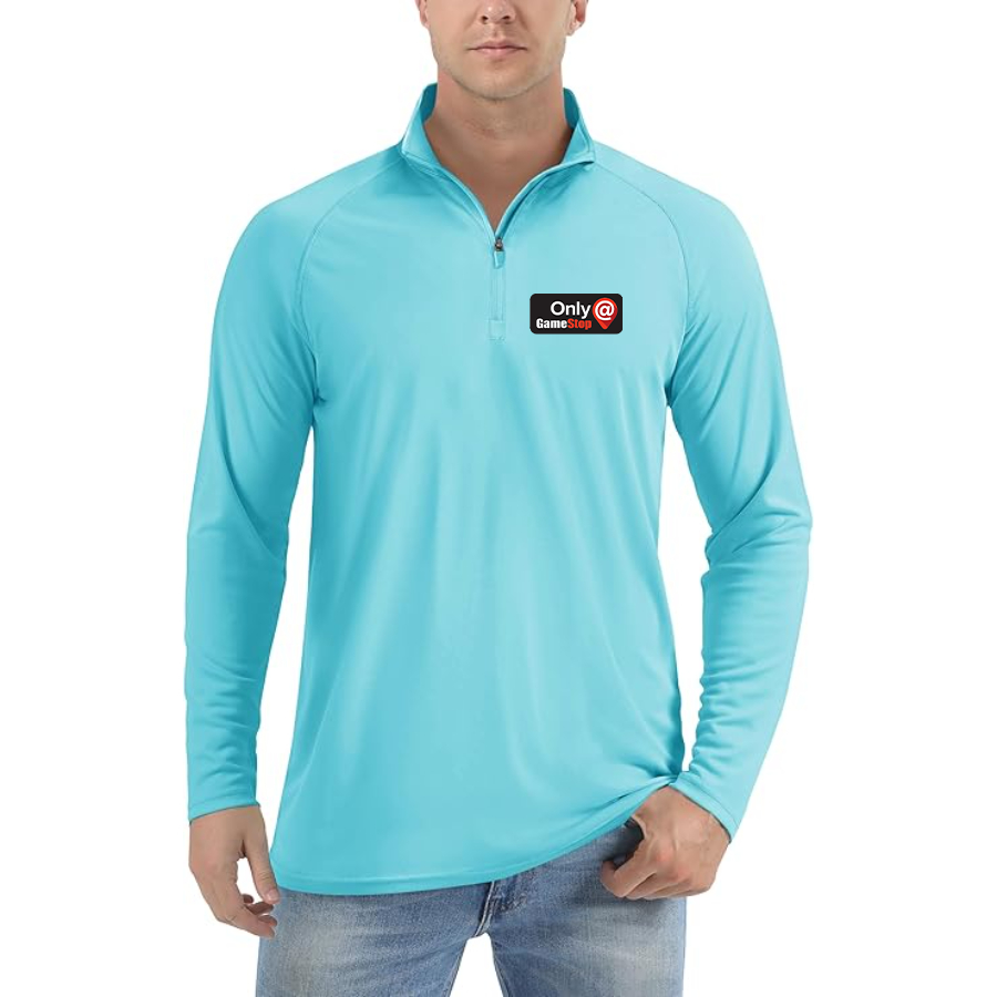 Men's  Only at GameStop Banner  Lightweight Quarter-Zip Athletic Shirt Long Sleeve Performance Wear