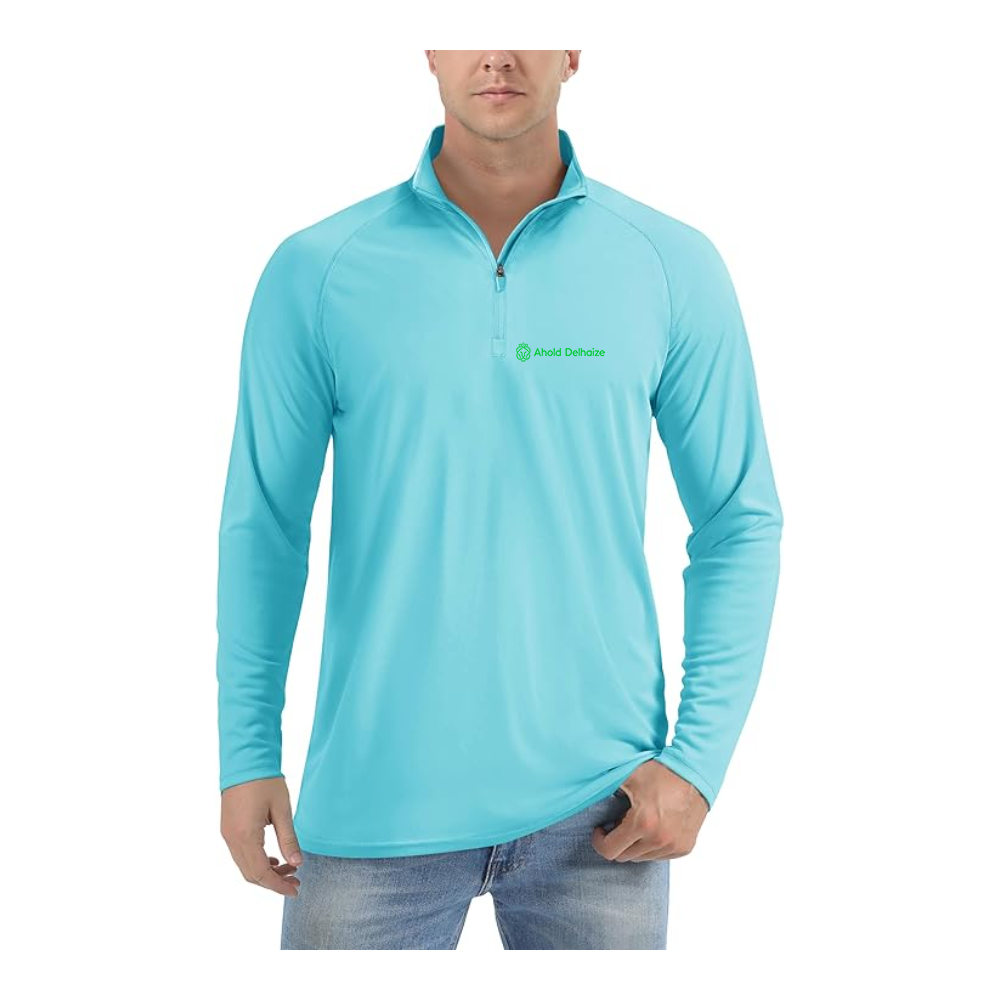 Men's  Ahold Delhaize Vertical Logo Lightweight Quarter-Zip Athletic Shirt Long Sleeve Performance Wear