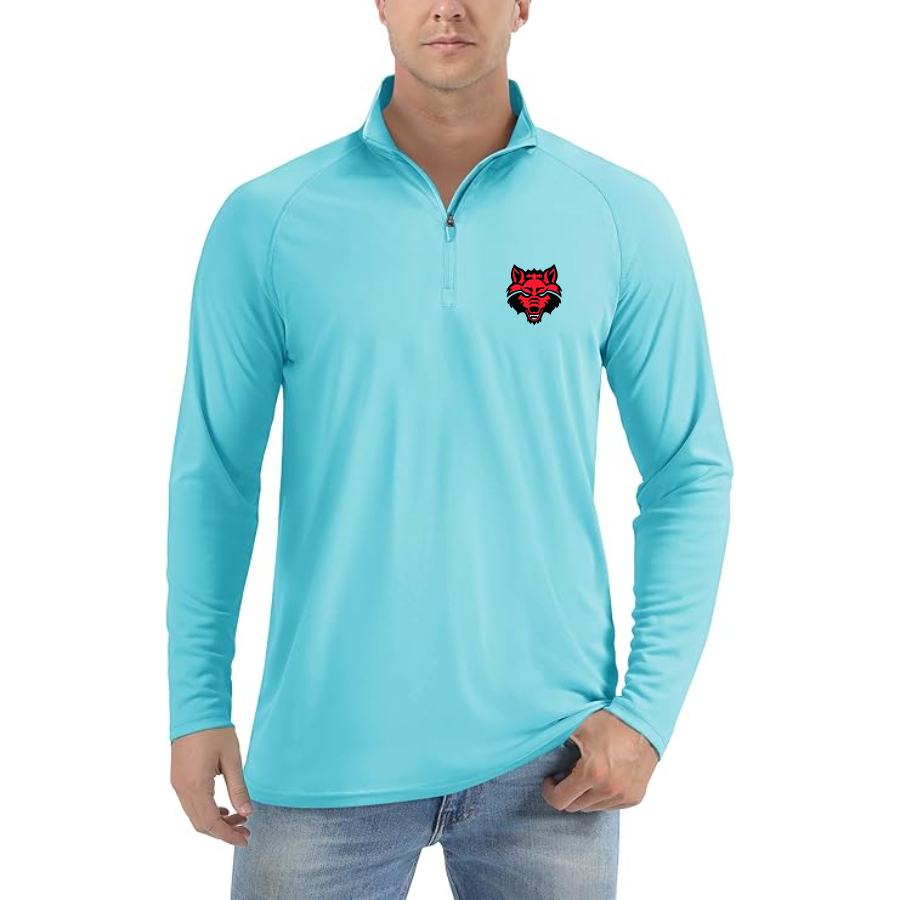 Men's  Arkansas State Red Wolves Lightweight Quarter-Zip Athletic Shirt Long Sleeve Performance Wear