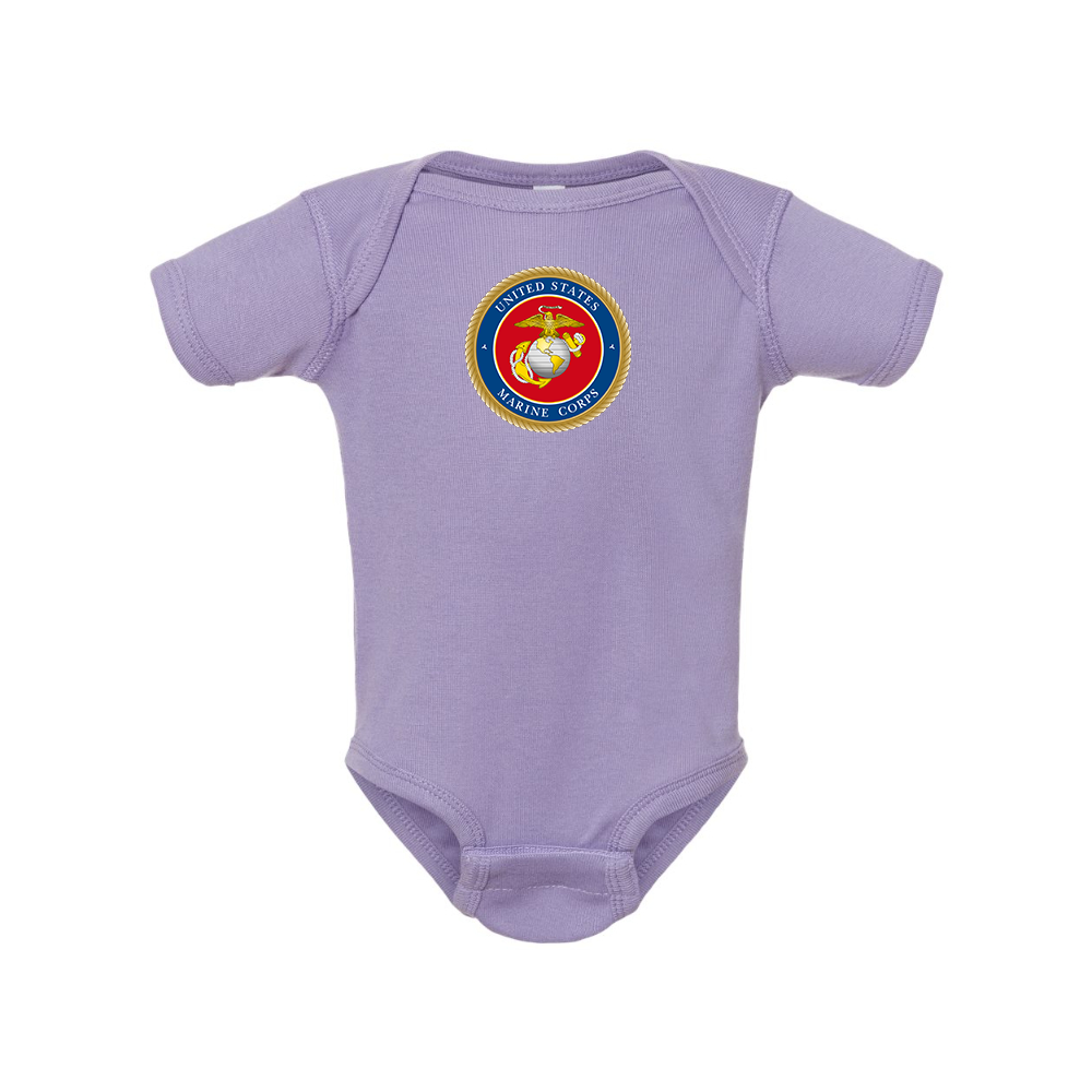 USMC Emblem Rabbit Skins Infant Baby Rib Bodysuit