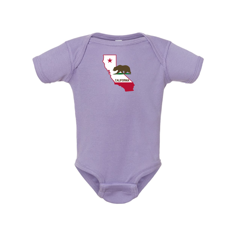 California Bear Map Rabbit Skins Infant Baby Rib Bodysuit