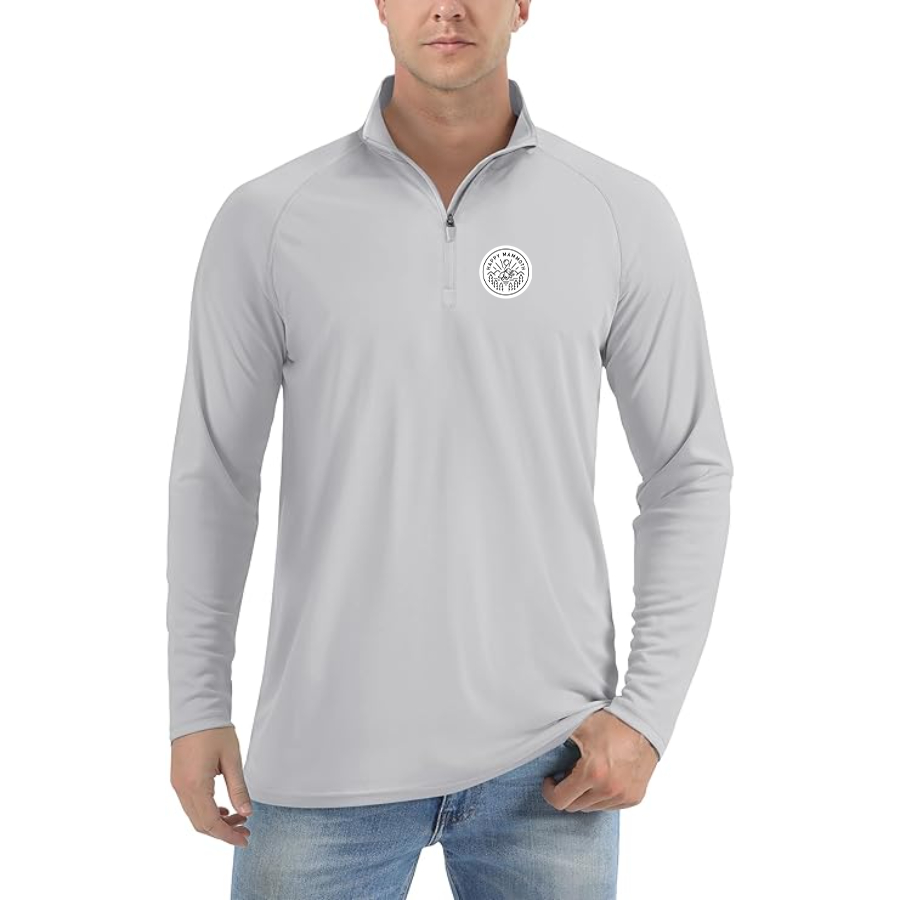 Men's Happy Mammoth Logo Lightweight Quarter-Zip Athletic Shirt Long Sleeve Performance Wear