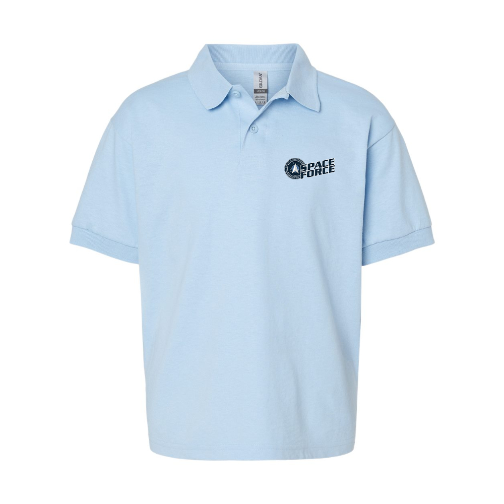 Youth  Space Force  Gildan Dry Blend Jersey Polo