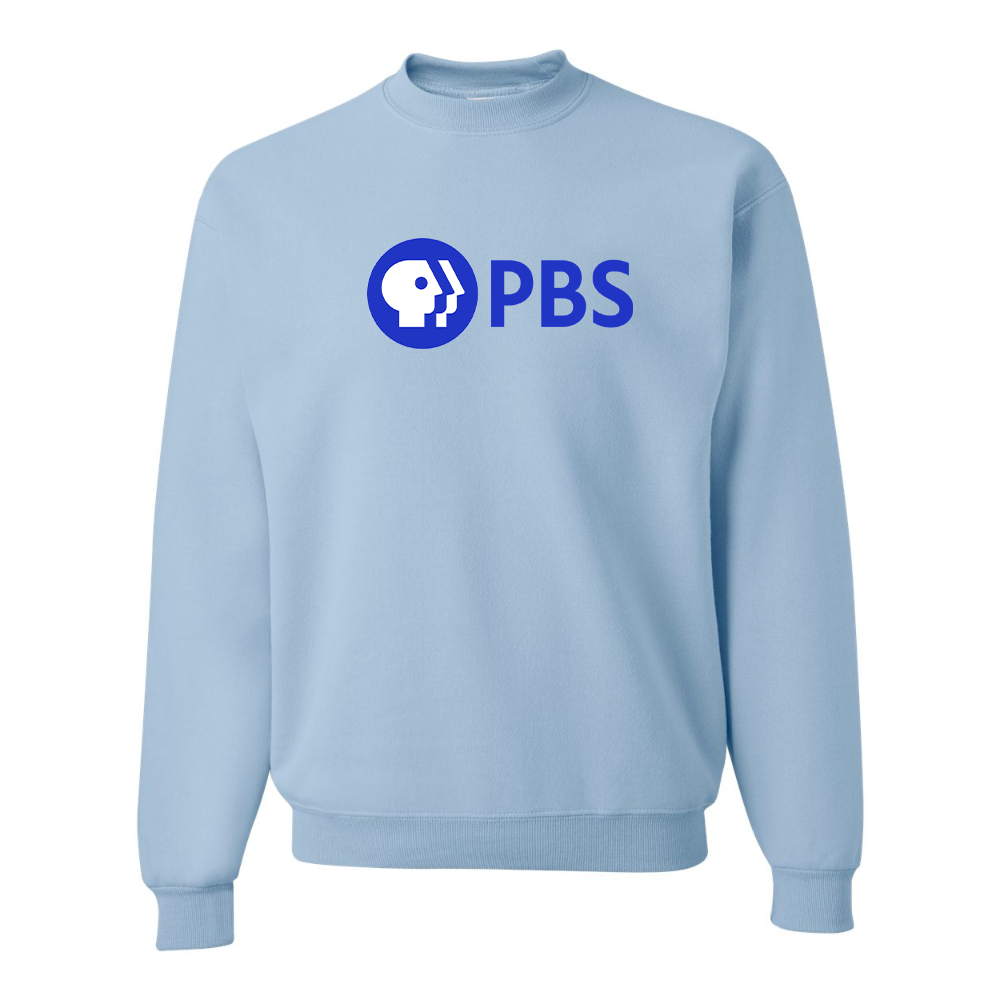 Men's  PBS Blue JERZEES NuBlend Crewneck Sweatshirt