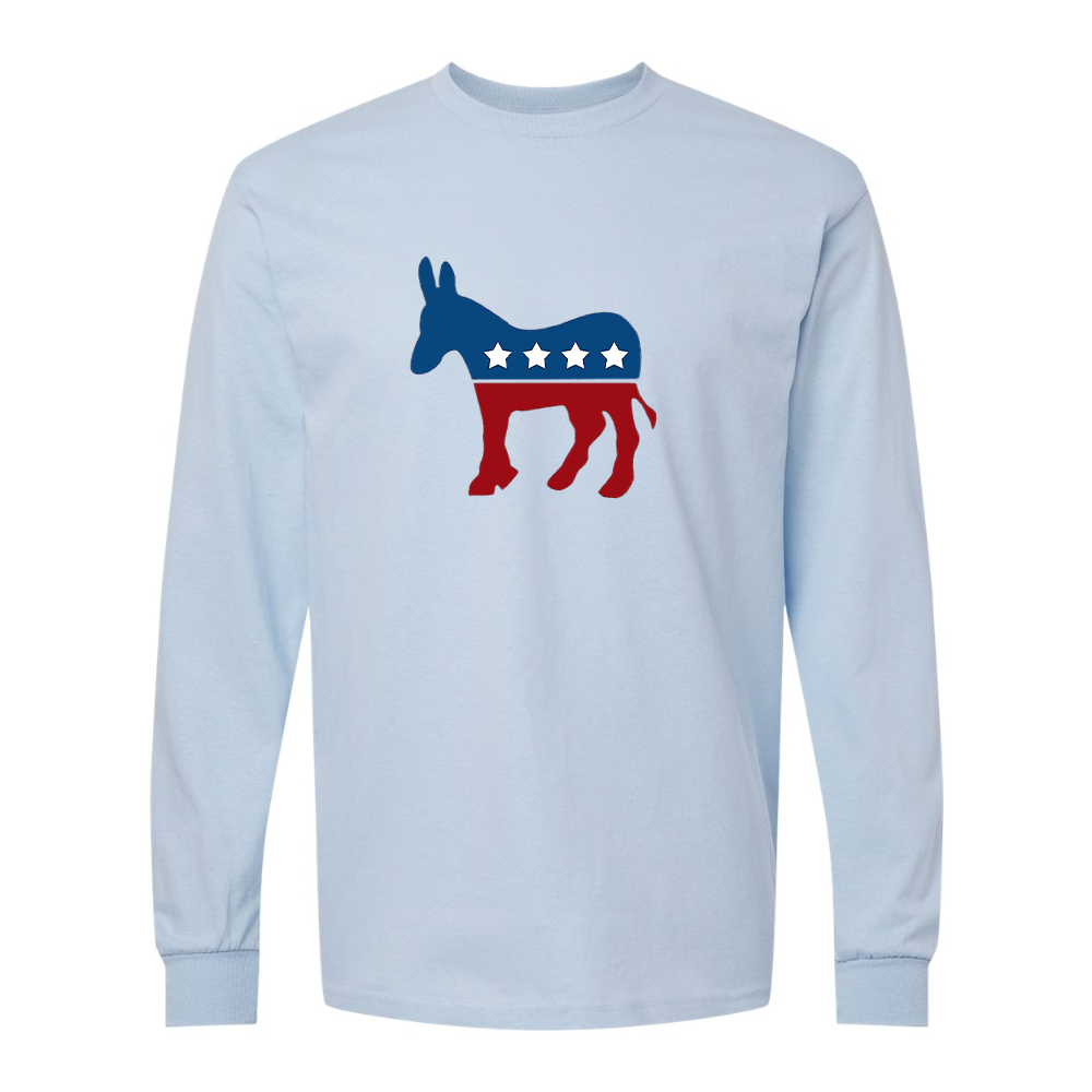 Men's Democrat Election Symbol Gildan Heavy Cotton Long Sleeve T-Shirt