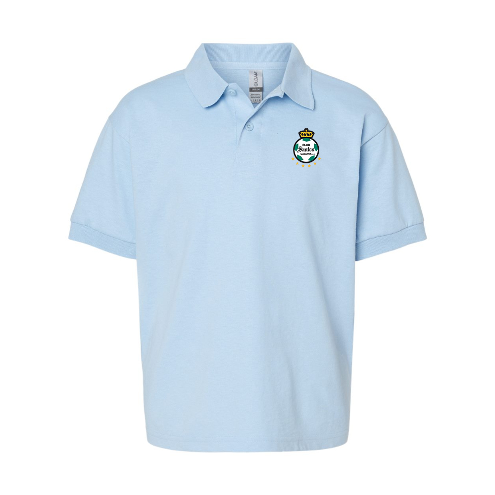 Youth Santos Laguna Soccer Gildan Dry Blend Jersey Polo