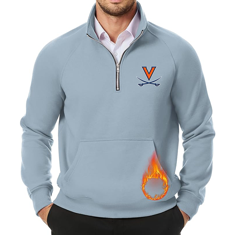 Men's (Design Here) JMIERR Quarter Zip Pullover Heavy Sweatshirts Warm Fleece Sweatshirt Polo Shirt with Pockets